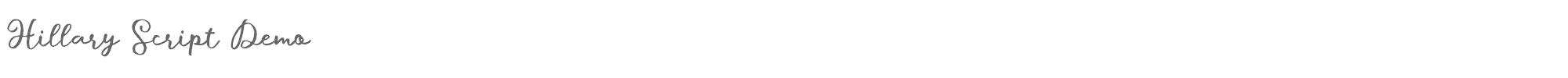 Sample characters Hillary Script Font